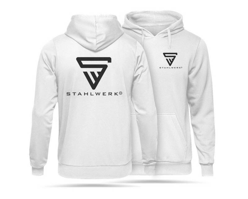 STAHLWERK Hoodie Hoodie Kapuzenpulli Kapuzenpullover Weiß Größe 3XL (Packung, 1-tlg) in Unifarbe mit lizensiertem Print, mit Kapuze von STAHLWERK