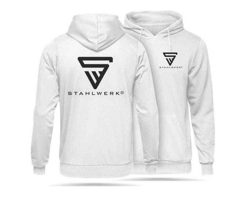 STAHLWERK Hoodie Hoodie Kapuzenpulli Kapuzenpullover Weiß Größe XXL (Packung, 1-tlg) in Unifarbe mit lizensiertem Print, mit Kapuze von STAHLWERK