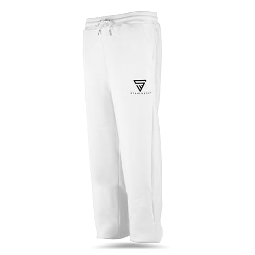 STAHLWERK Jogginghose Weiß Größe L Sporthose | Jogger | Trainingshose | Sweathose | Sweatpants mit Logo-Print aus 70% Baumwolle und 30% Polyester STAHLWERK Jogginghose Weiß Größe L Sporthose | Jogger | Trainingshose | Sweathose | Sweatpants mit Logo-Print aus 70% Baumwolle und 30% Polyester von STAHLWERK