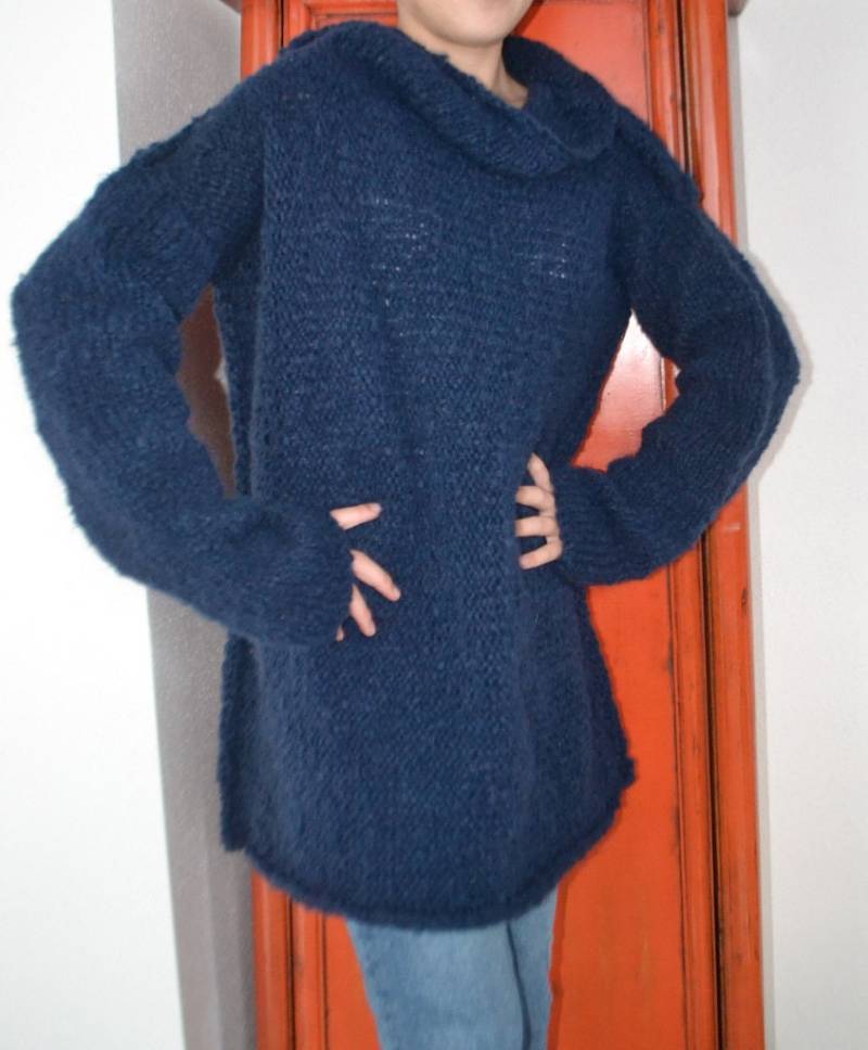 Damen Pullover Oversized Strickpullover Frau Uni Größe Daumenlöcher von STALP2