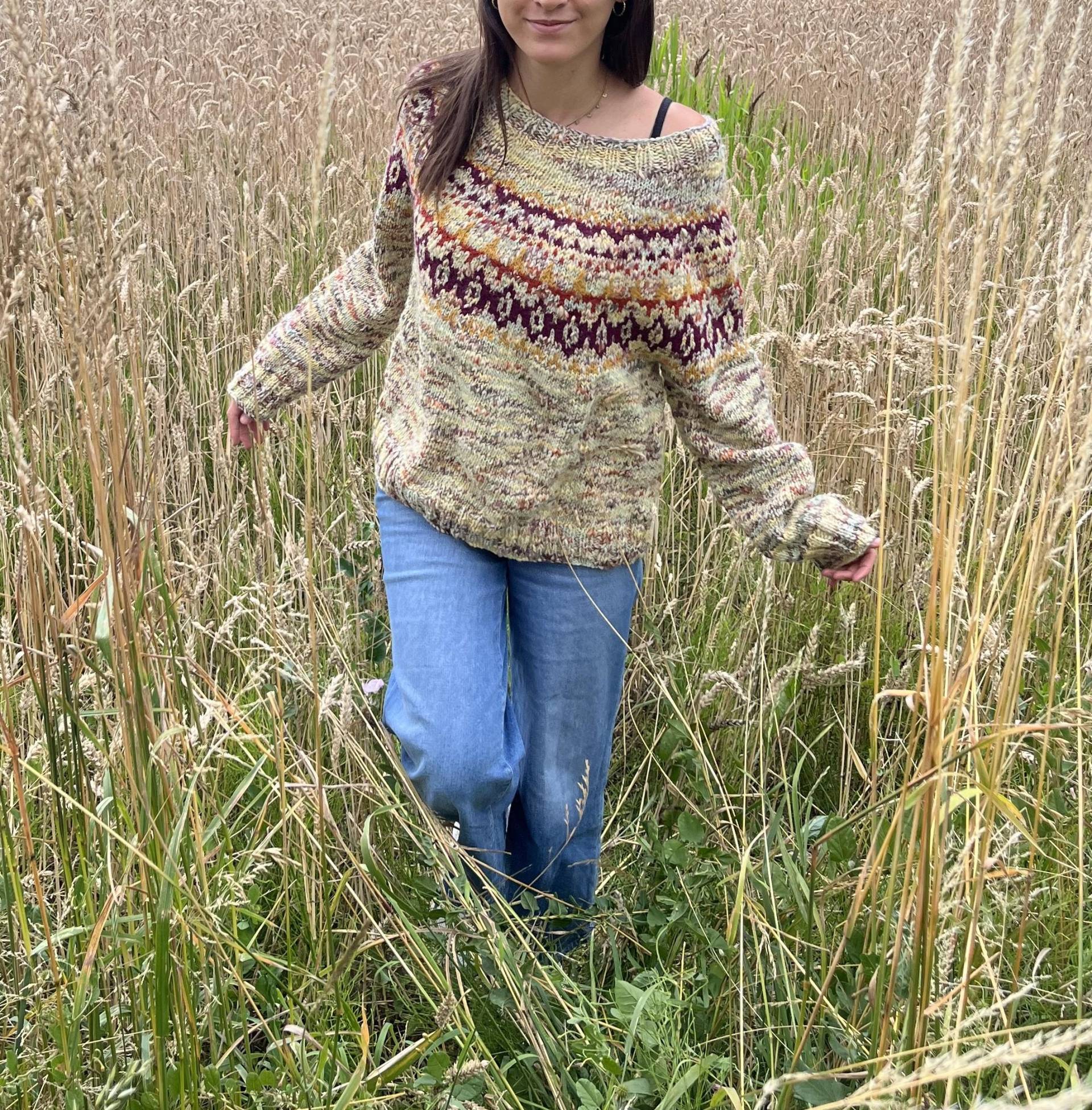 Gestrickter Pullover Mit Rundpasse Wolle Gr.l/xl Norweger Fair Isle Gestrickter Pullover Mit Rundpasse Wolle Gr.l/xl Norweger Fair Isle von STALP2