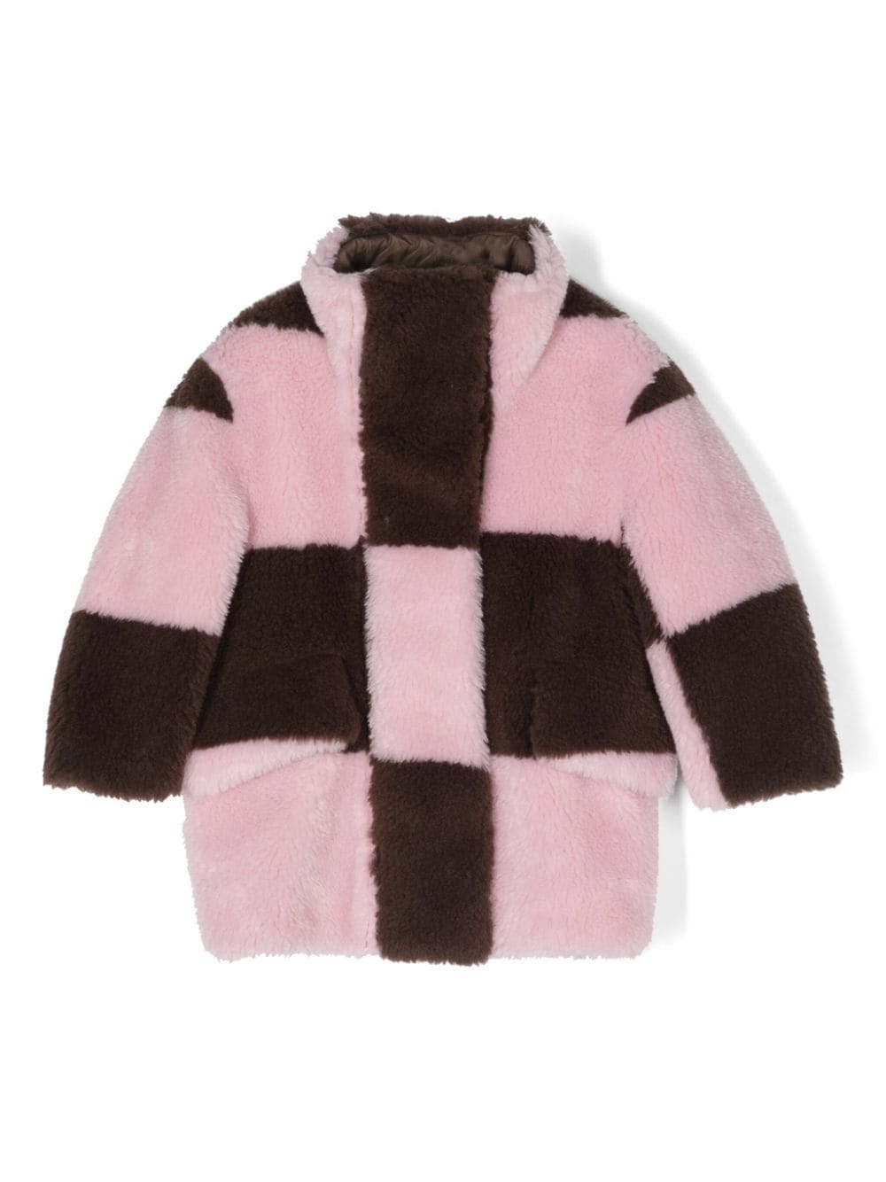 STAND STUDIO Kids Karierter Mantel aus Faux Fur - Rosa von STAND STUDIO Kids