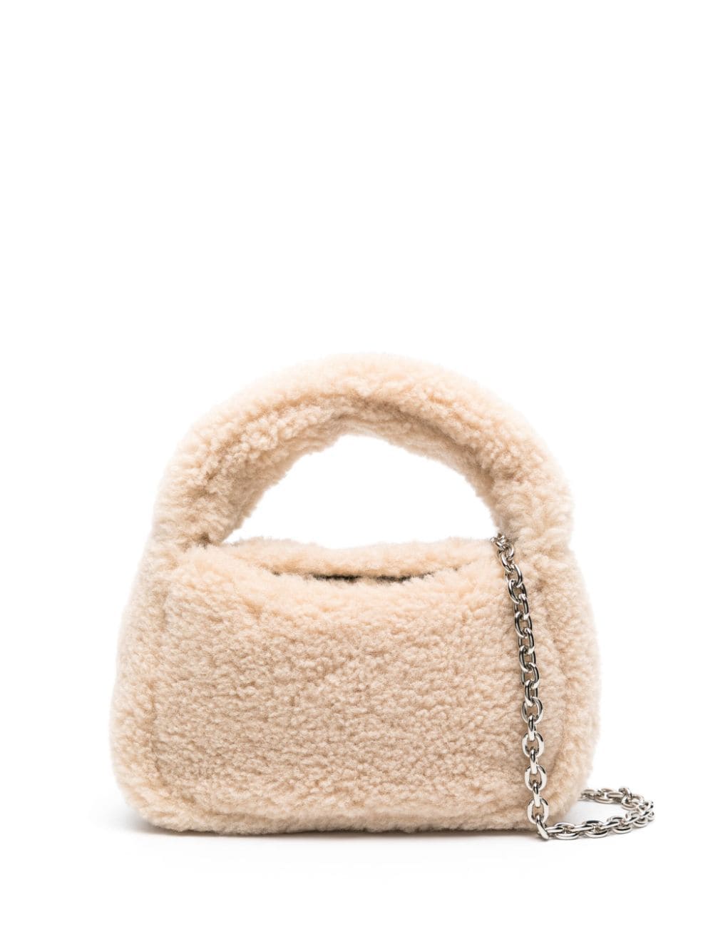 STAND STUDIO Shopper aus Faux Shearling - Nude von STAND STUDIO