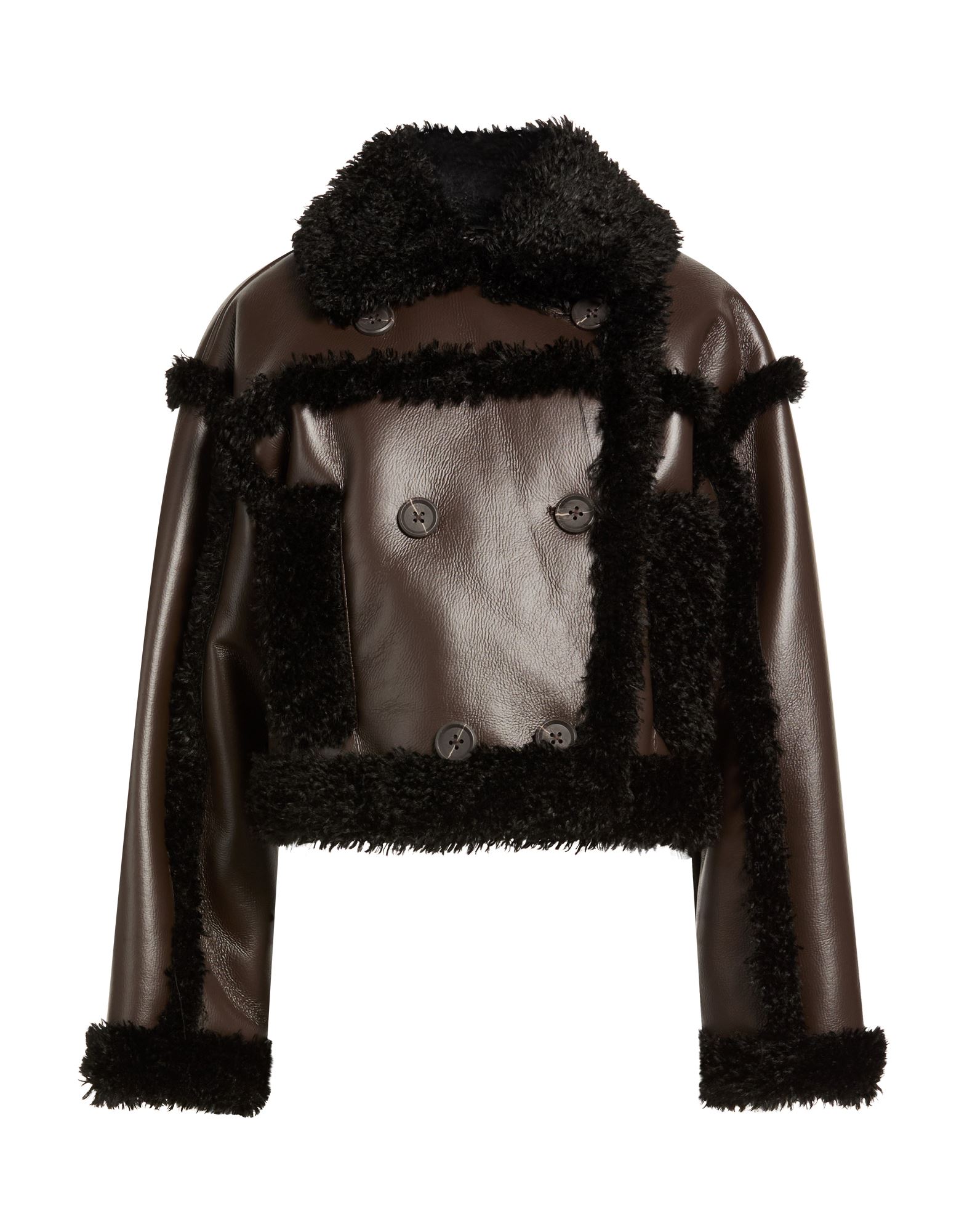 STAND STUDIO Shearling- & Kunstfell Damen Schokobraun von STAND STUDIO