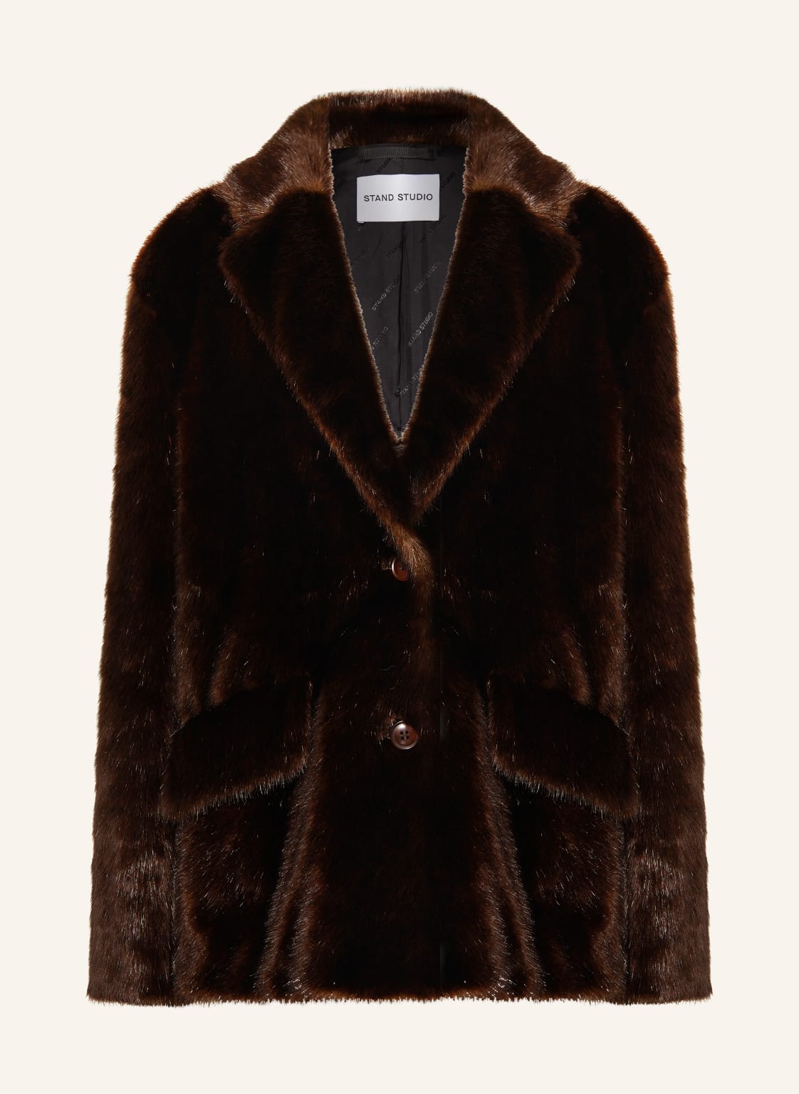 Stand Studio Kunstfell-Jacke Evyn braun von STAND STUDIO