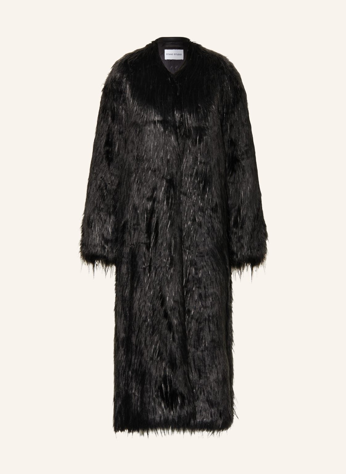 Stand Studio Kunstfell-Mantel Carolina schwarz von STAND STUDIO