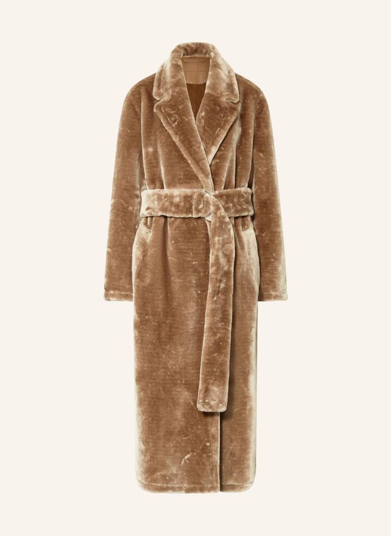 Stand Studio Kunstfell-Mantel Karina braun von STAND STUDIO