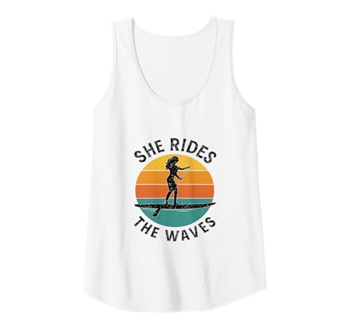 Damen Rides The Wave Stand up Paddle SUP Board Stand up Paddling Tank Top Damen Rides The Wave Stand up Paddle SUP Board Stand up Paddling Tank Top von STAND UP PADDLING SURFER SURFERGRIL STRAND BEACH