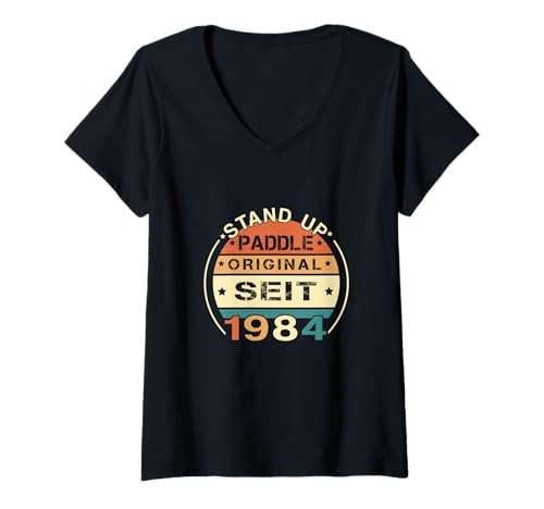Damen Stand up Paddle Geburtstag 1984 SUP Board Stand up Paddling T-Shirt mit V-Ausschnitt Damen Stand up Paddle Geburtstag 1984 SUP Board Stand up Paddling T-Shirt mit V-Ausschnitt von STAND UP PADDLING SURFER SURFERGRIL STRAND BEACH