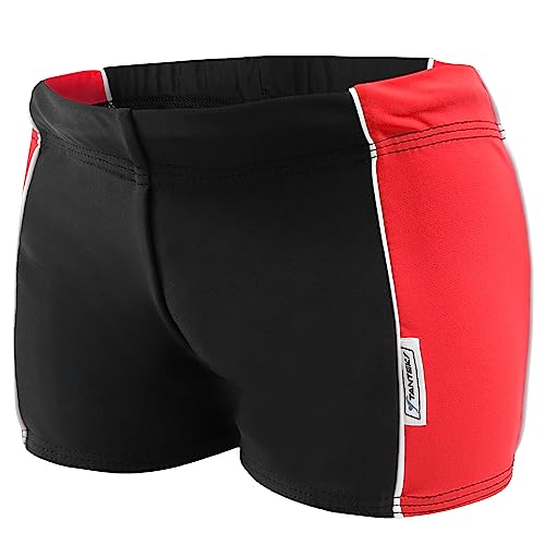 Stanteks Jungen Badehose Badeshorts Shorts Schwimmhose Schwimmbekleidung SK0033 (134, schwarz-rot) von Stanteks