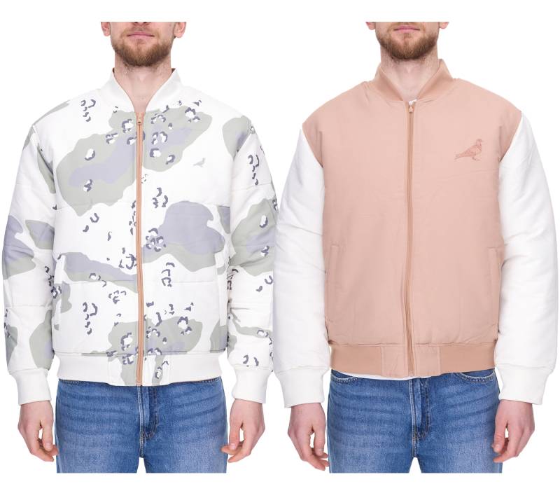 STAPLE Broadway Herren Bomber-Jacke im Allover-Camouflage-Print wendbare Herbst-Jacke 220907065 Hellbraun/Beige von STAPLE