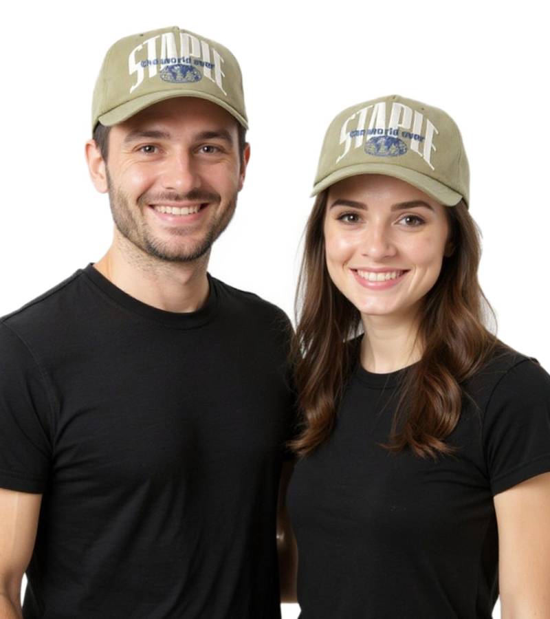 STAPLE Sage Herren Snapback-Cap mit Marken-Schriftzug auf der Front Baumwoll-Cap 2209X6993 Olivgrün von STAPLE