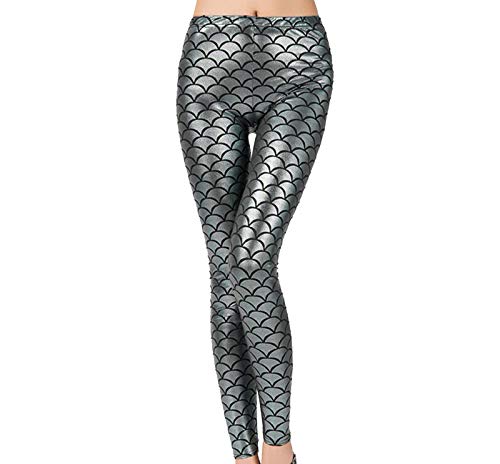 STAR FASHION Damen Kinder Mädchen Fischschuppen Legging Meerjungfrau Metallic Stretch Disco Party Slim Fit Skinny Pants Shiny Sparkle Stretch Pants UK Größen (3-13 Jahre) (32-54) von STAR FASHION