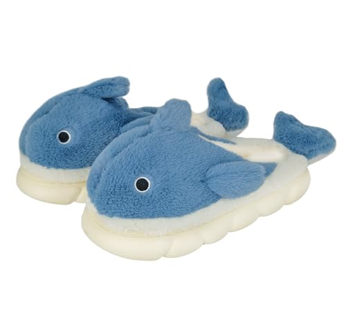 STAR FIRE Damen Hausschuhe Hai Hausschuhe Erwachsene Warme Plüsch Hausschuhe Tier Hausschuhe (Blue, Erwachsene, Damen, 40, Numerisch (von/bis), EU Schuhgrößensystem, 41, M) von STAR FIRE