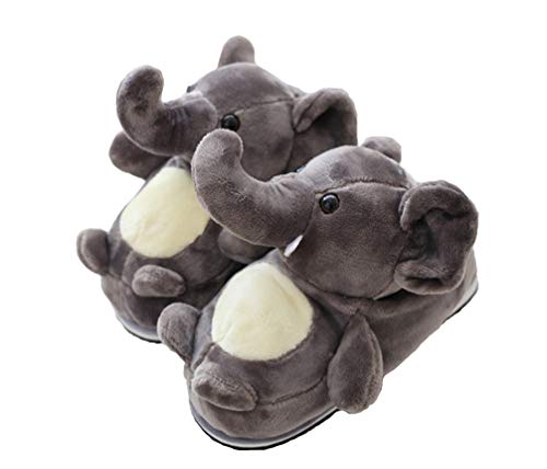 STAR FIRE Hausschuhe 3D-Hausschuhe Hamster Elefanten Häschen Winter Haus warm rutschfeste Baumwolle Hausschuhe (35-39 EU (4-8.5 US), Elefant) von STAR FIRE