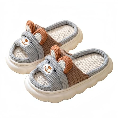 STAR FIRE Kaninchen Hausschuhe - Leinen, Erwachsene Karikatur Tier, Kuh, Schwein, Frauen zu Hause von STAR FIRE