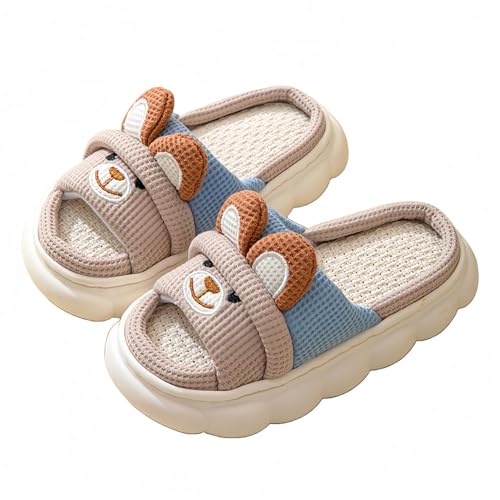 STAR FIRE Karikatur Tier Hausschuhe - Leinen, Kuh & Schwein Designs für Frauen von STAR FIRE