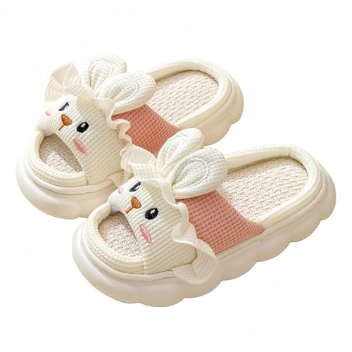 STAR FIRE Kaninchen Hausschuhe - Leinen, Erwachsene Karikatur Tier, Kuh, Schwein, Frauen Zu Hause von STAR FIRE