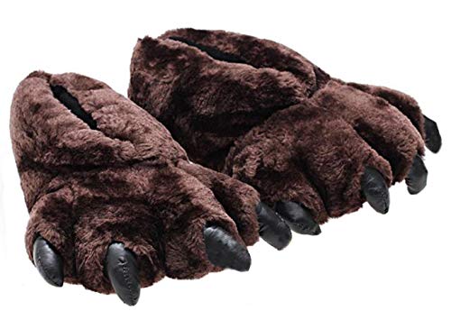 STAR FIRE Unisex Leopard Paw Hausschuhe Bärentatze Hausschuhe bequem warm (Brown) von STAR FIRE