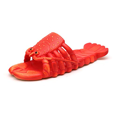 Sommer Damen Hausschuhe Hummer Hausschuhe Strand Hausschuhe Rutschfeste Soft Bottom Paar Sandalen und Hausschuhe Bad Hausschuhe (Red, numeric_42) von STAR FIRE