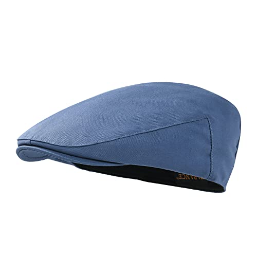 STARANCE Herren Baumwolle Flat Cap Ivy Gatsby Newsboy Hut Sommer Fahren Scally Cap Dünne Kappe, blau, 62 EU von STARANCE