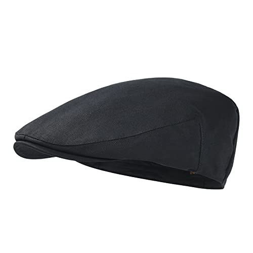 STARANCE Herren Mütze Ivy Gatsby Newsboy Baumwolle Sommer Driving Scally Cap dünn, Schwarz, 62 EU von STARANCE