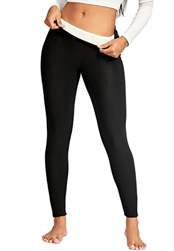 STARBILD Blickdicht Fleece Leggings mit Tasche für Damen, Warm Winter Thermo Hose Fitnesshose Gefütterte, F8410-Noir XL von STARBILD