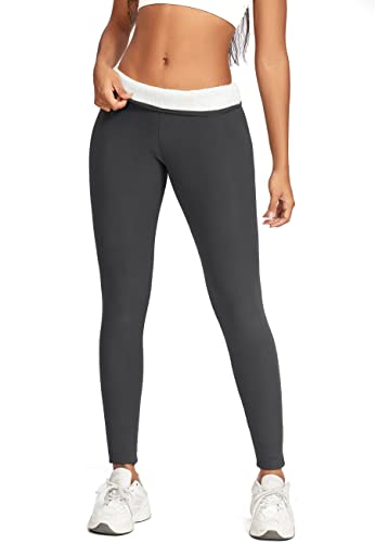 STARBILD Blickdicht Fleece Leggings mit Tasche für Damen, Warm Winter Thermo Hose Fitnesshose Gefütterte, F8410-gris L von STARBILD