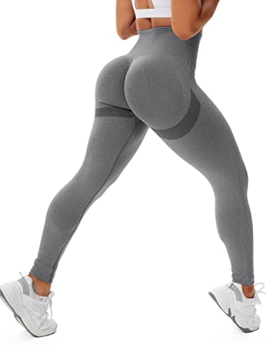 STARBILD Booty Boom Leggings Damen Po Push Up, Nahtlos Scrunch Butt Yogahose Blickdicht, Hohe Taille Seamless Hose Lang Geraffte, A2-Grigio S von STARBILD