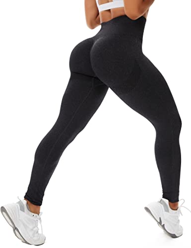 STARBILD Booty Boom Leggings Damen Po Push Up, Nahtlos Scrunch Butt Yogahose Blickdicht, Hohe Taille Seamless Hose Lang Geraffte, H4160-Dunkelgrau M von STARBILD