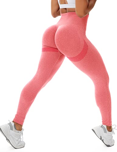 STARBILD Booty Boom Leggings Damen Po Push Up, Nahtlos Scrunch Butt Yogahose Blickdicht, Hohe Taille Seamless Hose Lang Geraffte, H4160-Rosa M von STARBILD