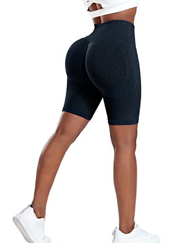 STARBILD Booty Boom Leggings Kurze Damen Sport Push Up, Nahtlos Scrunch Butt Yogahose Shorts Blickdicht, Hohe Taille Seamless Hose Sommer, R4760-Kurze-Marineblau XS von STARBILD