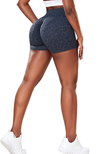 STARBILD Damen Push Up Kurze Leggings Sport, Strecth Shorts Booty Scrunch, High Waist Hotpants für Gym Fitness Yoga Spiaggia, N9620-Blau L von STARBILD