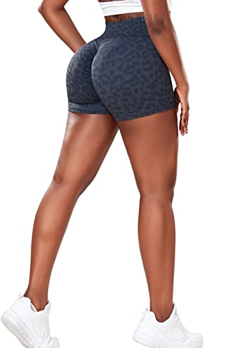 STARBILD Damen Push Up Kurze Leggings Sport, Strecth Shorts Booty Scrunch, High Waist Hotpants für Gym Fitness Yoga Spiaggia, N9620-Blau XL von STARBILD