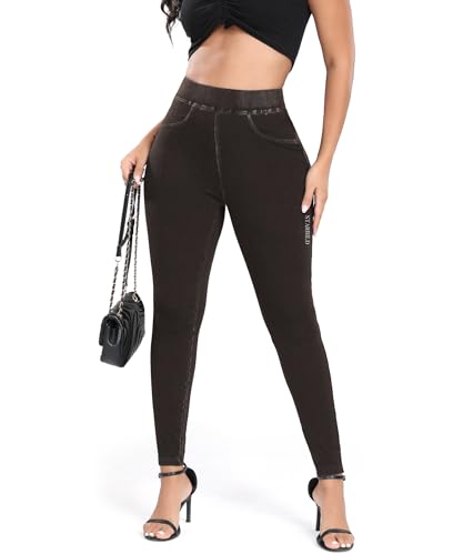 STARBILD Skinny Jeans Damen Scrunch Butt, Slim Fit Leggings Push Up, Jeggings Stretch Hose High Waist, Scrunch Butt - Grau L von STARBILD