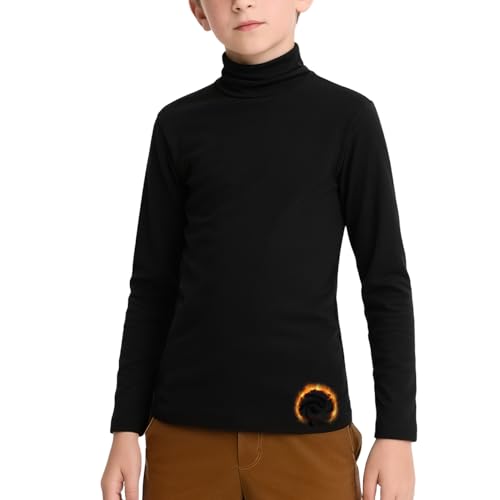 STARBILD Thermounterwäsche Rollkragen Slim Fit Tops Fleece Innenschicht Langarm Thermo Oberteil Winter Outfit für Kinder von STARBILD