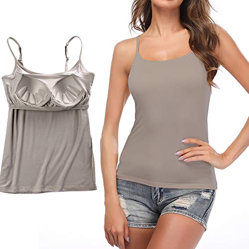 STARBILD Unterhemden & BH-Hemden für Damen Trägertop Damen Tank Top Dehnbar mit Verstellbare Träger Unterhemd, Grau 3XL von STARBILD