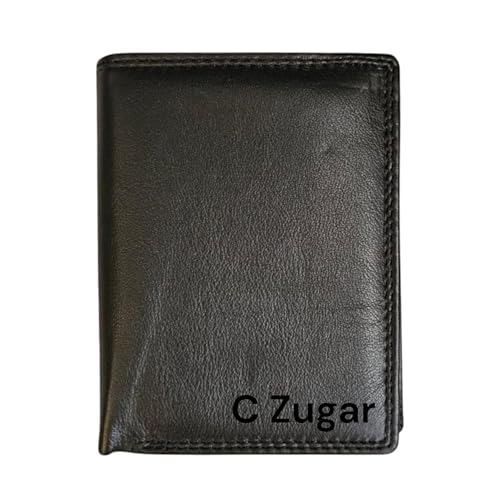 STARHIDE Personalisierte RFID-blockierende Geldbörse für Männer – echtes Leder im Used-Look – individuelles Geschenk für Vater, Freund oder Ehemann, Schwarz Stil 1, Lang, Retro von STARHIDE