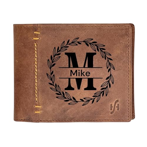 STARHIDE Personalisierte RFID-blockierende Geldbörse für Männer – echtes Leder mit Münzfach im Used-Look – individuelles Geschenk für Vater, Freund oder Ehemann #755 (braun), braun, Size: 12cm von STARHIDE