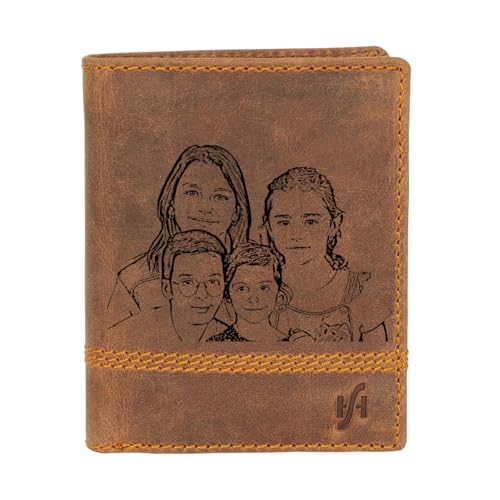 STARHIDE Personalisierte RFID-blockierende Geldbörse für Männer – echtes Leder mit Münzfach im Used-Look – individuelles Geschenk für Vater, Freund oder Ehemann #755 (braun), braun, Size: 12cm von STARHIDE