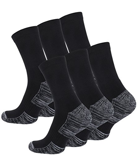 6 Paar Multifunktionssocken Outdoorsocken mit Polstersohle Trekking - Wandersocken(39-42, schwarz-grau meliert) von STARK SOUL