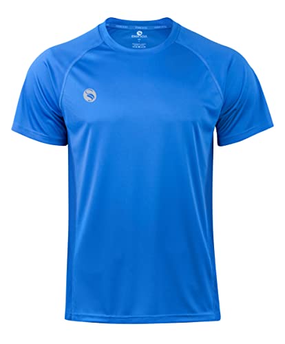 Herren Sport Shirt Fitness T-Shirt Reflect, Kurzarm Funktionsshirt, Atmungsaktiv Schnelltrocknendes Trainingsshirt - Blau - M von STARK SOUL