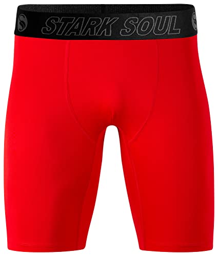 STARK SOUL® Compression Short - Kompressionshose kurz, Herren Sport Shorts |Farbe: Rot | Grösse: XXL von STARK SOUL