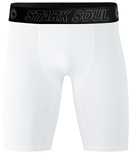 STARK SOUL® Compression Short - Kompressionshose kurz, Herren Sport Shorts |Farbe: Weiss | Grösse: M von STARK SOUL