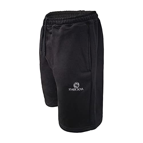 STARK SOUL® Herren Shorts, Sweatshorts - Sweat Bermuda, Baumwolle | Farbe: Schwarz | Größe: L von STARK SOUL