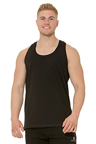 STARK SOUL® Muscle-Shirt, Tank Top, Baumwolle, Rundhalsausschnitt/U-Neck, Farbe: Schwarz | Grösse: XXL von STARK SOUL