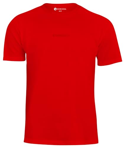 STARK SOUL® T-Shirt, EMBOSSED-, Baumwolle, Rundhalsausschnitt in Rot, Gr: L von STARK SOUL