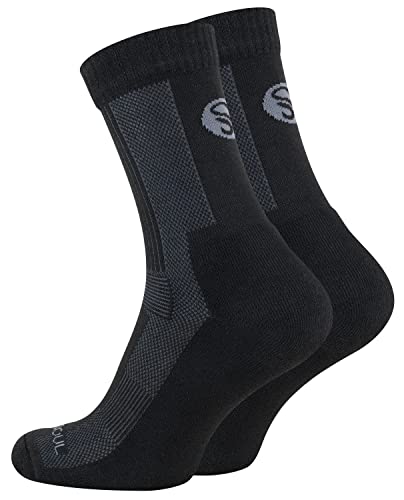 STARK SOUL 1 Paar Merino Socken, Damen & Herren Trekkingsocken aus Merinowolle, Funktionssocken, schwarz, Gr. 35-38 von STARK SOUL