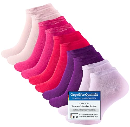 STARK SOUL 10 Paar Essentials Sneaker Socken, Baumwolle, Berry Colors, Gr. 39-42 von STARK SOUL