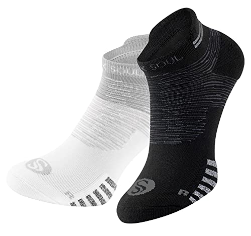 STARK SOUL 2 Paar Sport-Sneaker, kurze Sportsocken, Laufsocken, Unisex, Schwarz & Weiss, Gr. 35-38 von STARK SOUL